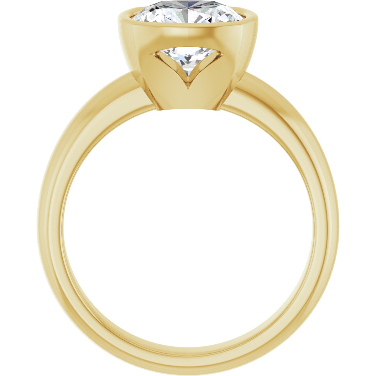 Amarie 14K Yellow 8x8mm Cushion Solitaire Ring