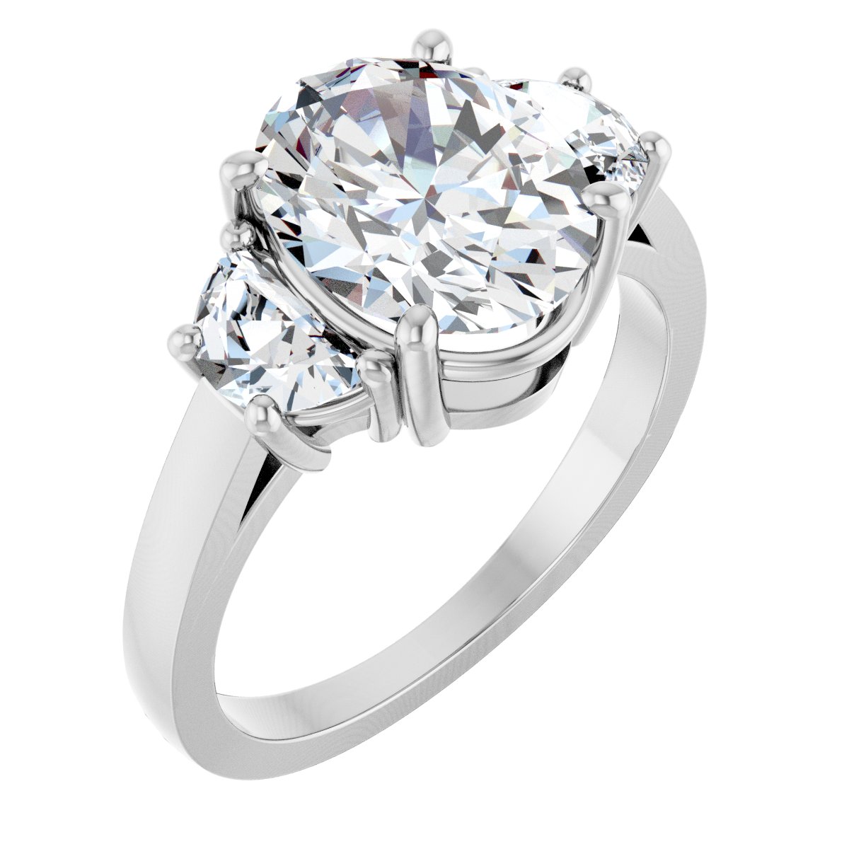Maelis Platinum Oval Semi-Set Ring