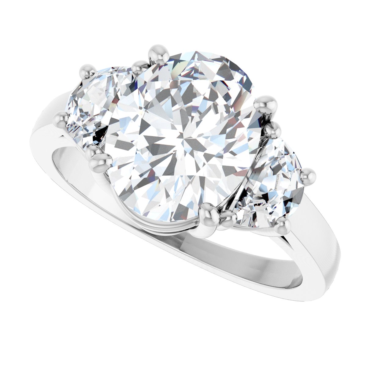 Maelis Platinum Oval Semi-Set Ring