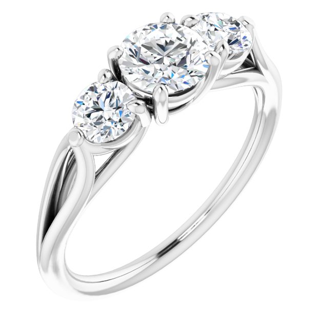 Éloise Platinum 5.5mm Round Three-Stone Ring