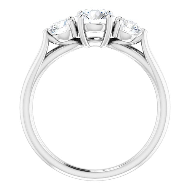 Éloise Platinum 5.5mm Round Three-Stone Ring