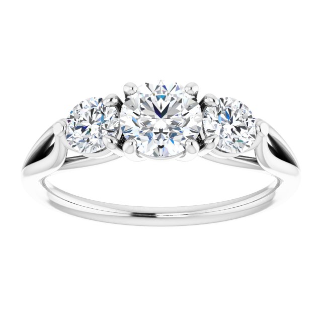 Éloise Platinum 5.5mm Round Three-Stone Ring
