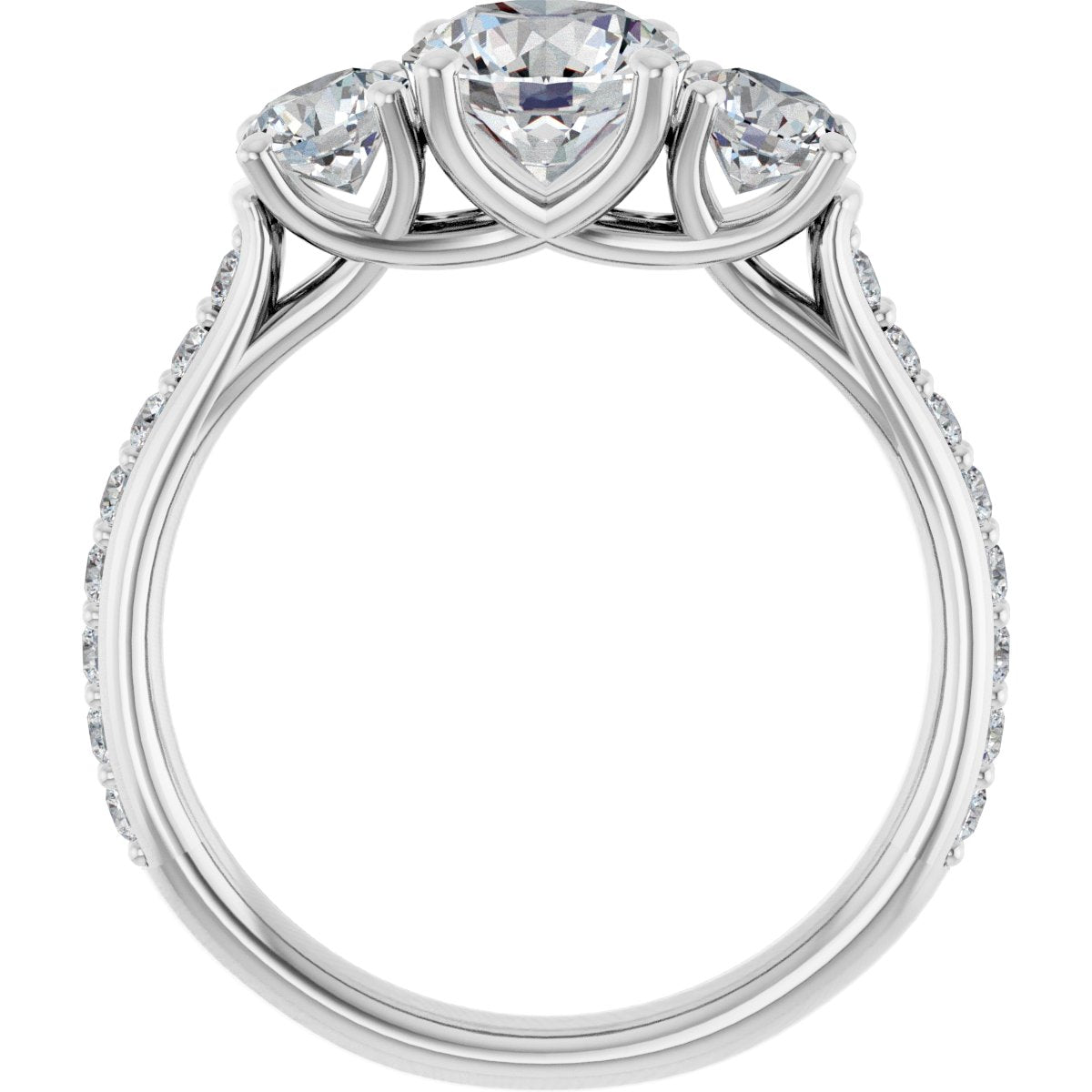 Auralie 14K White 6.5mm Round Semi-Set Ring