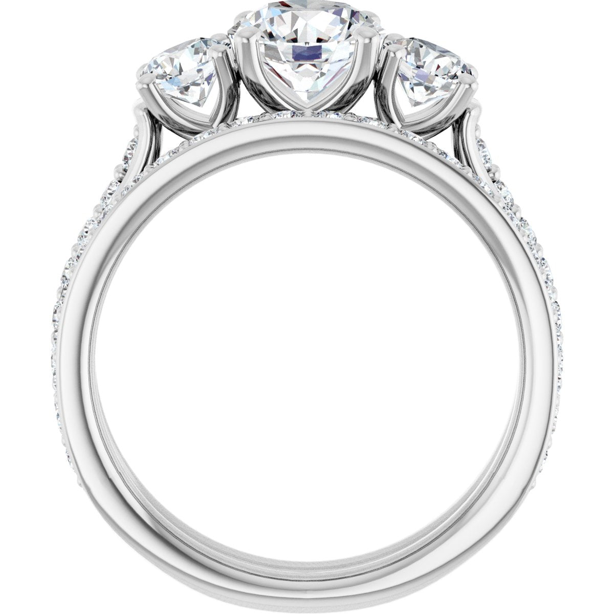 Auralie 14K White 6.5mm Round Semi-Set Ring