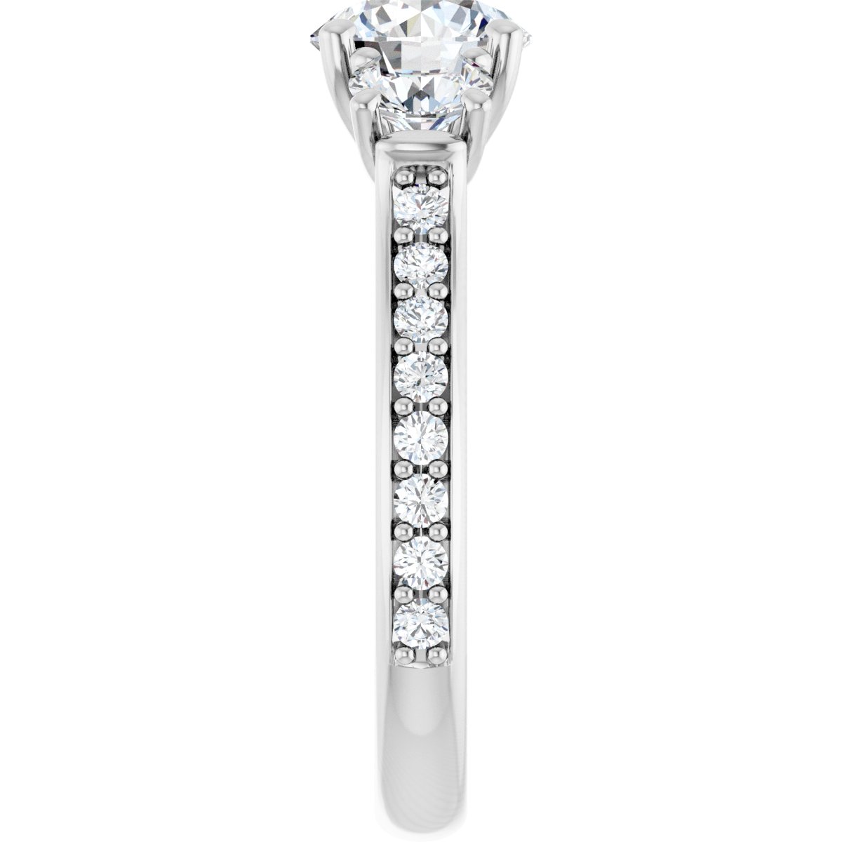 Auralie 14K White 6.5mm Round Semi-Set Ring