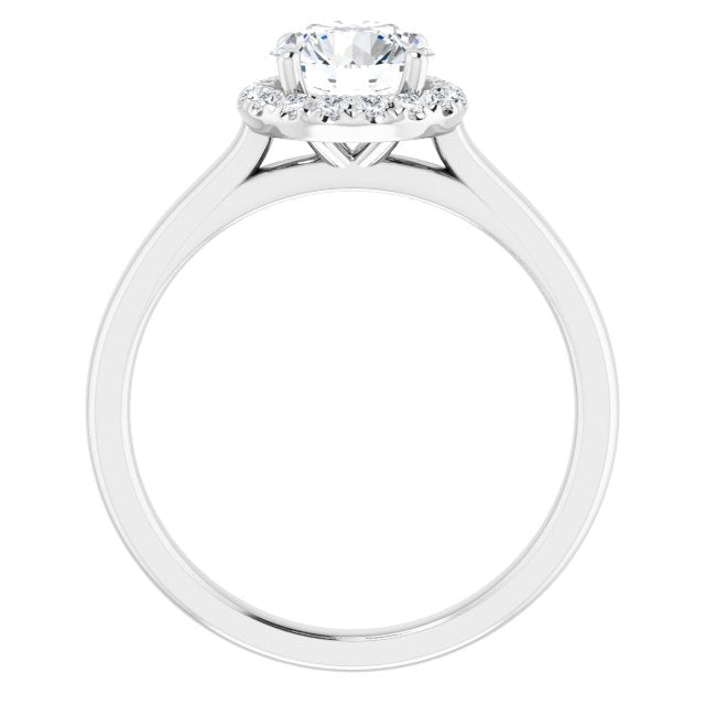 Elodie 14K White Round Semi-Set Ring