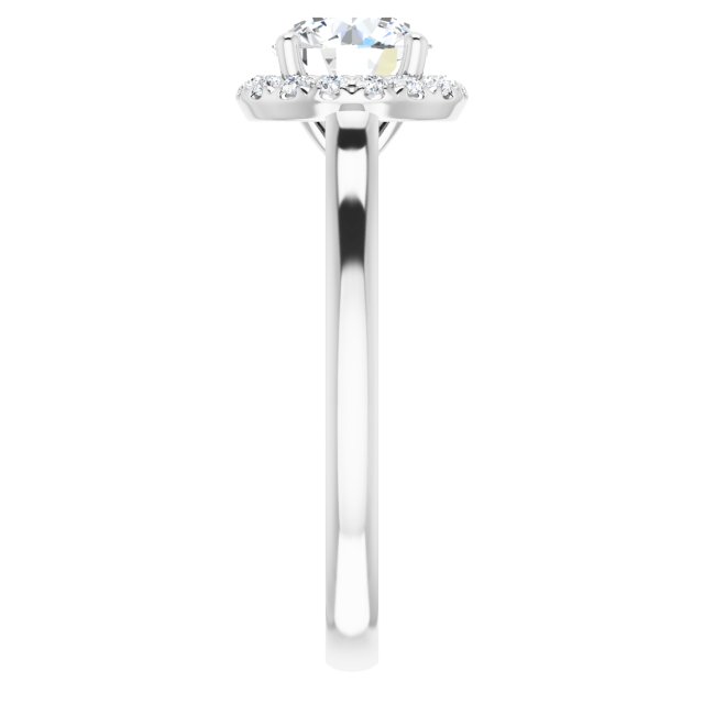 Elodie 14K White Round Semi-Set Ring