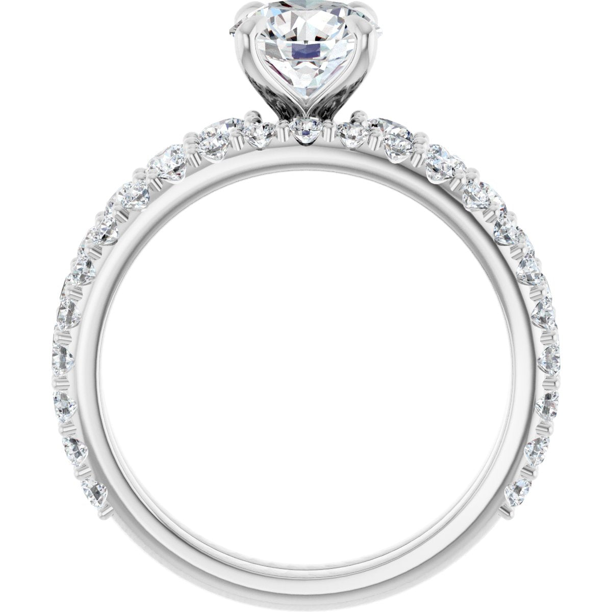 Corinne 14K White 6.5mm Round Semi-Set Ring