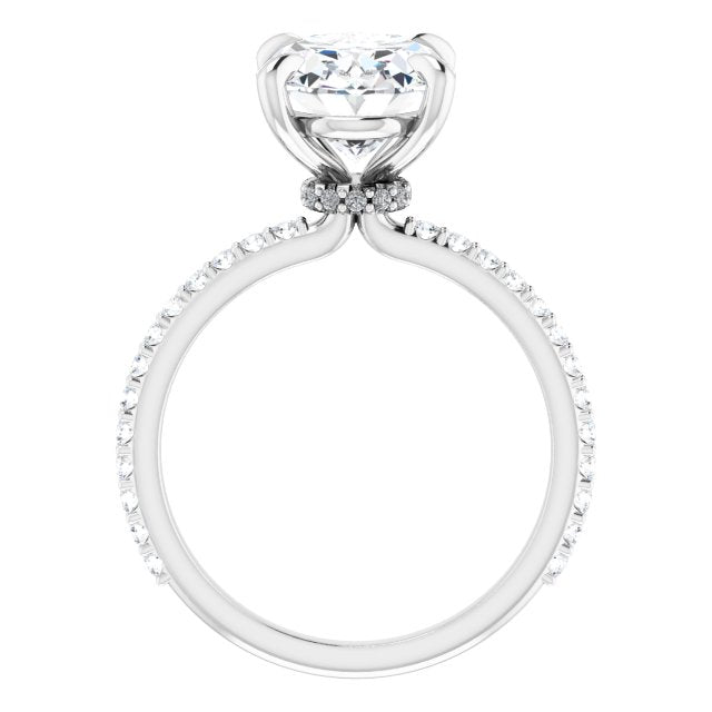 Amarae 14K White Oval Engagement Ring