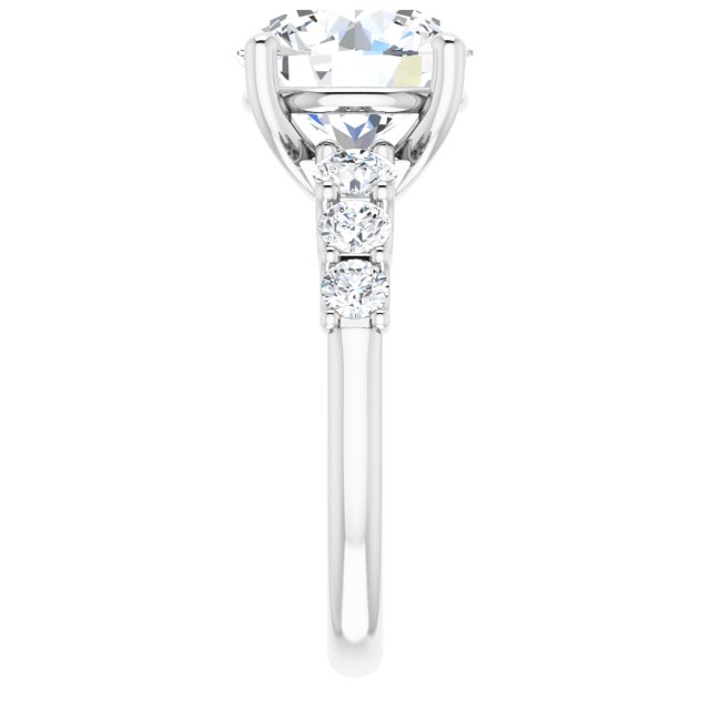 Miraine 18K White 10mm Round Engagement Ring