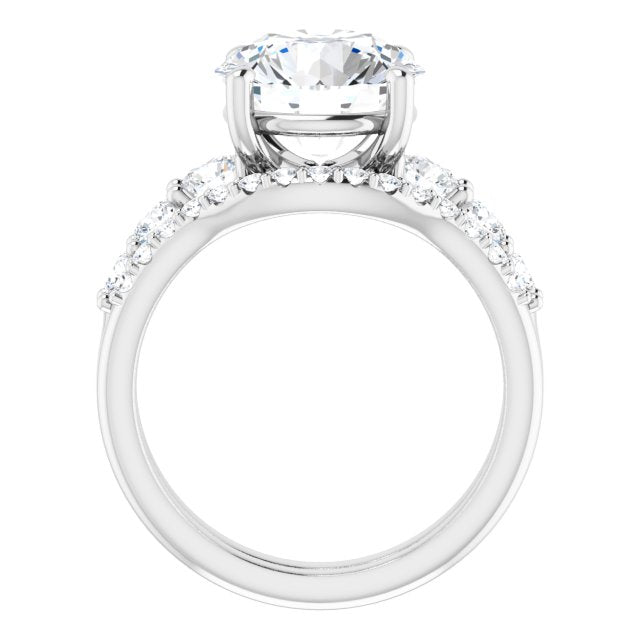 Miraine 18K White 10mm Round Engagement Ring