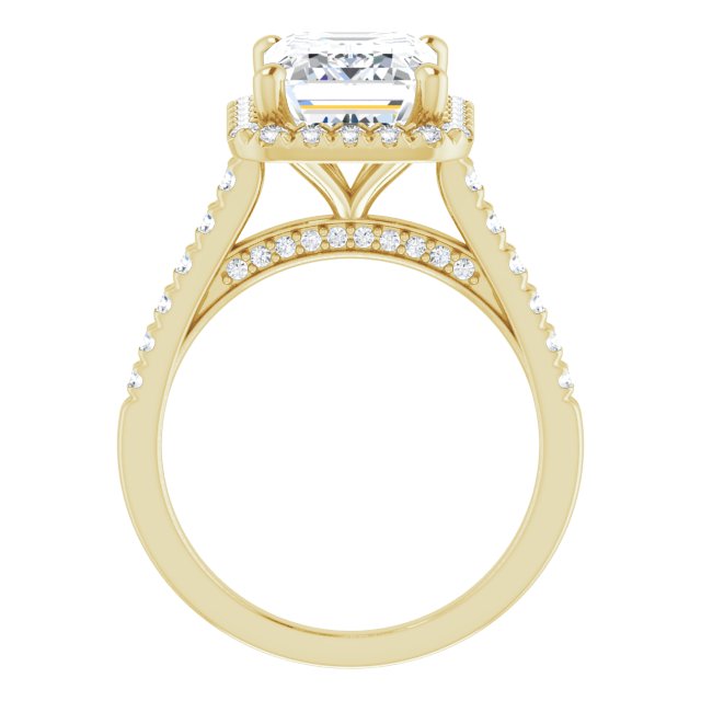 Elaraine 14K Yellow 10x8mm Emerald French-Set Ring