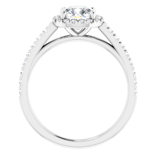 Adeline 14K White Gold Semi-Set French-Set Ring