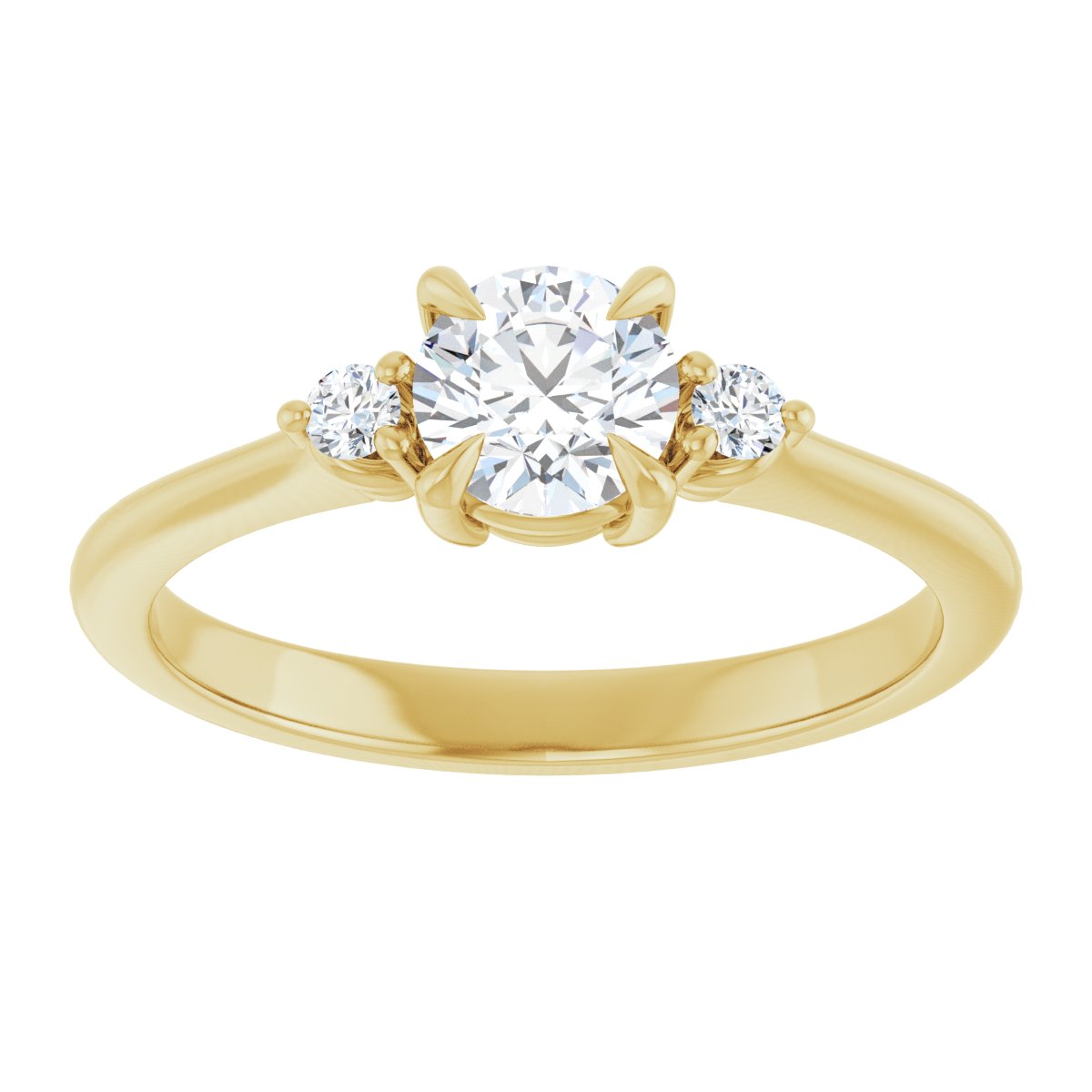 14K Yellow 5.2 mm Round Engagement Ring Mounting