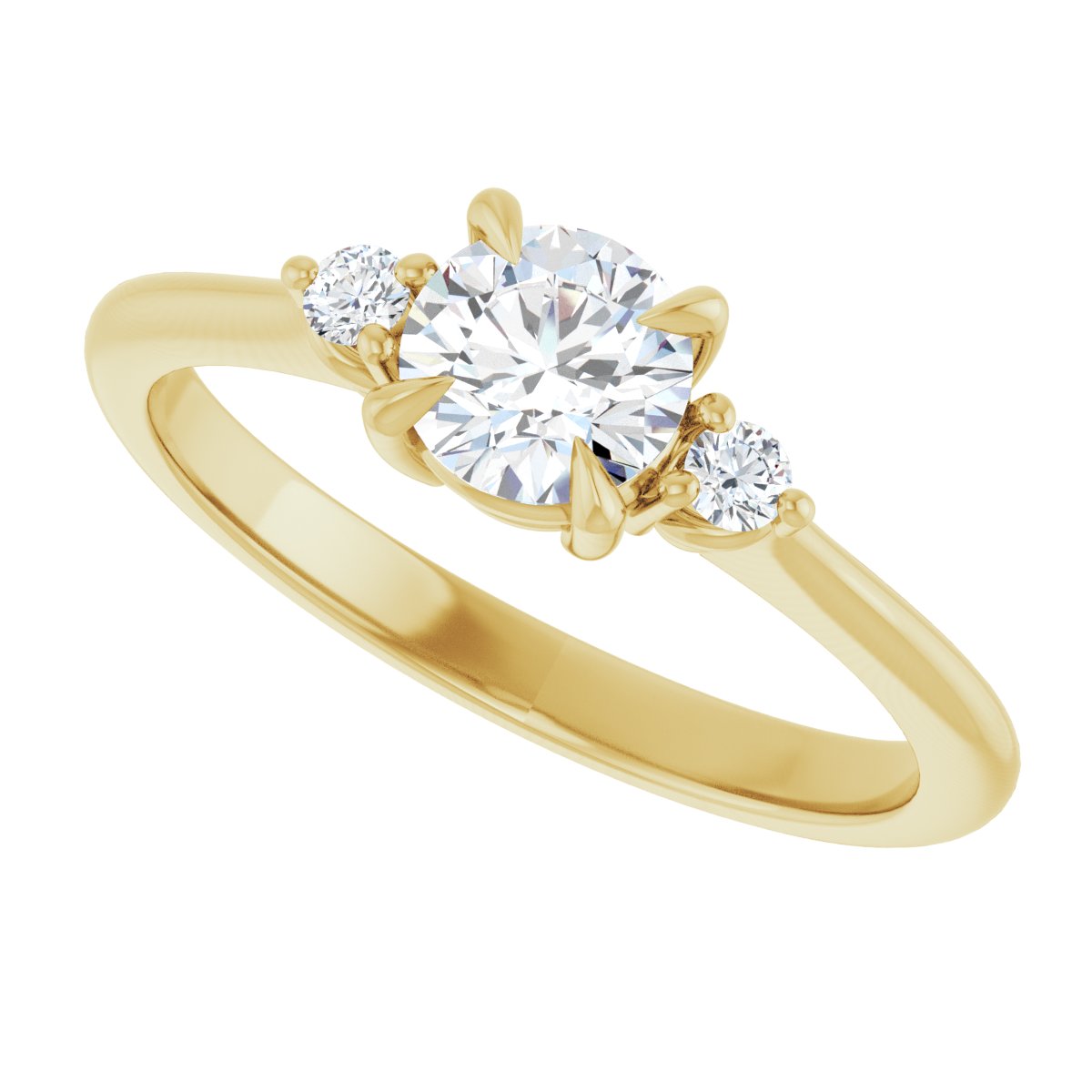 14K Yellow 5.2 mm Round Engagement Ring Mounting