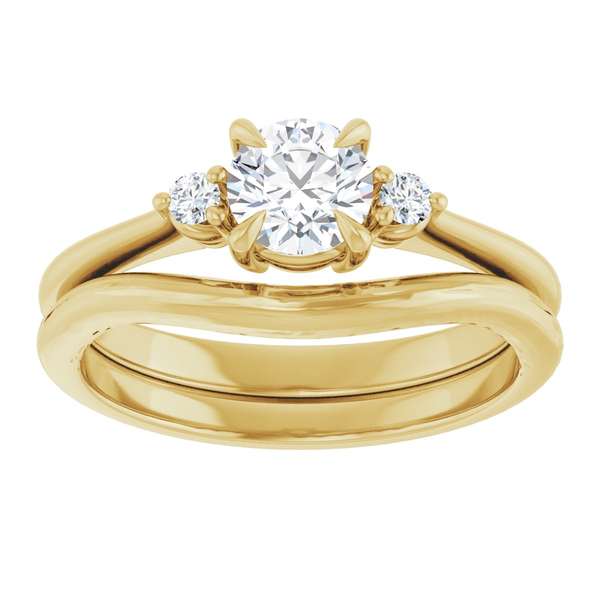 14K Yellow 5.2 mm Round Engagement Ring Mounting