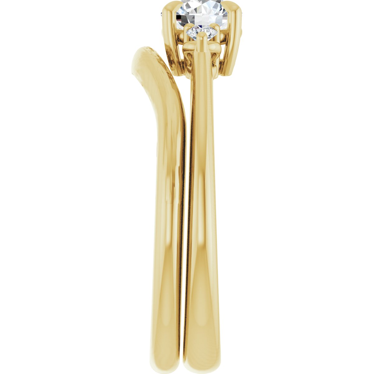 14K Yellow 5.2 mm Round Engagement Ring Mounting