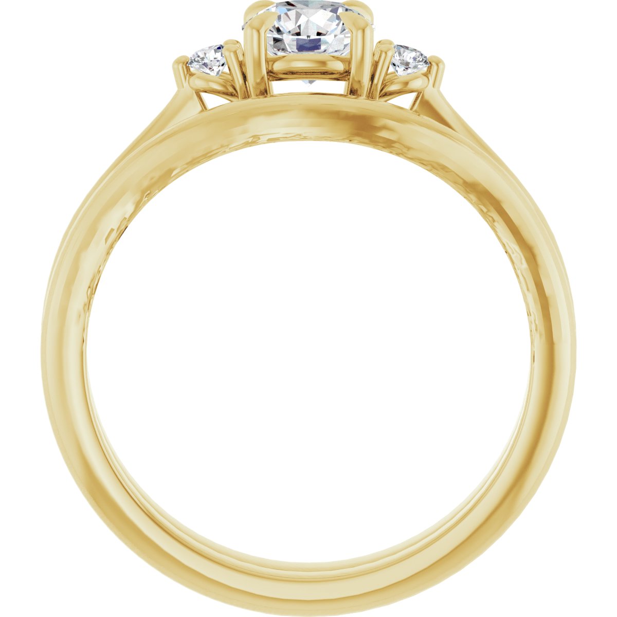 14K Yellow 5.2 mm Round Engagement Ring Mounting