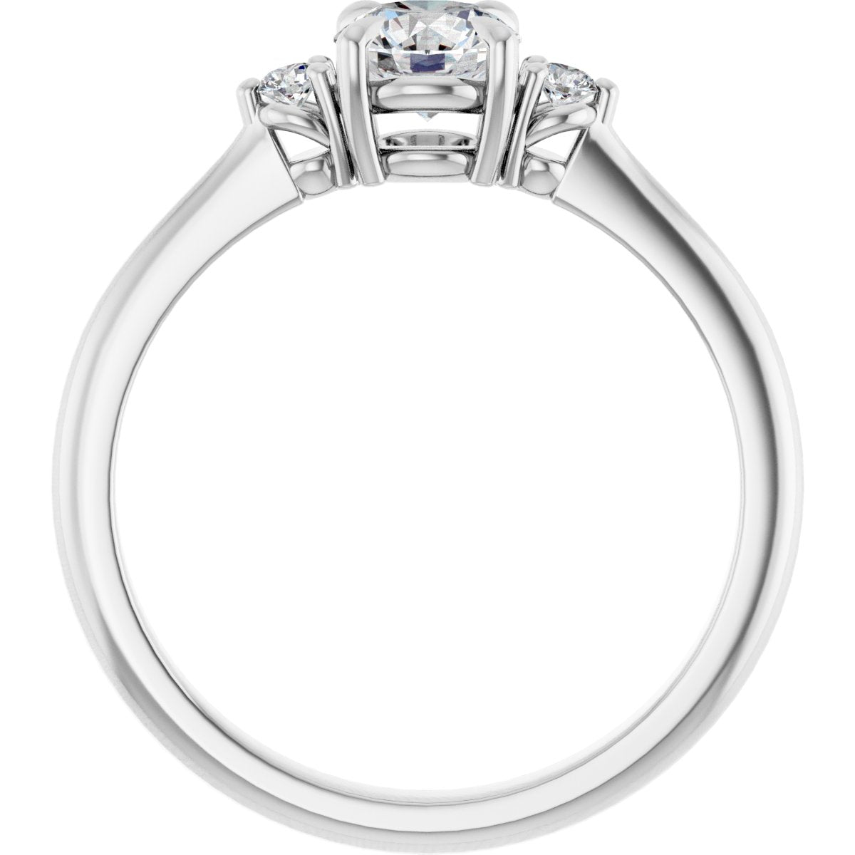 14K White 5.2 mm Round Engagement Ring Mounting