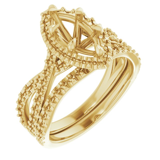 Amaraine 14K Yellow 10x5mm Marquise Ring