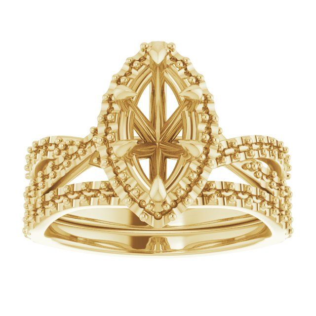 Amaraine 14K Yellow 10x5mm Marquise Ring