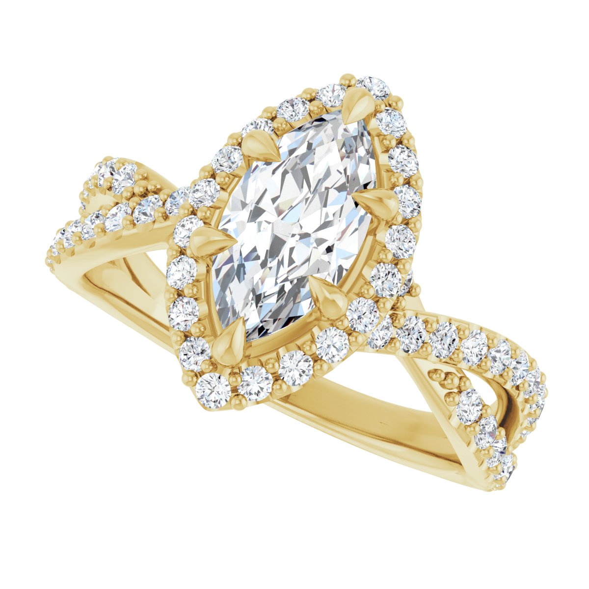 Amaraine 14K Yellow 10x5mm Marquise Ring