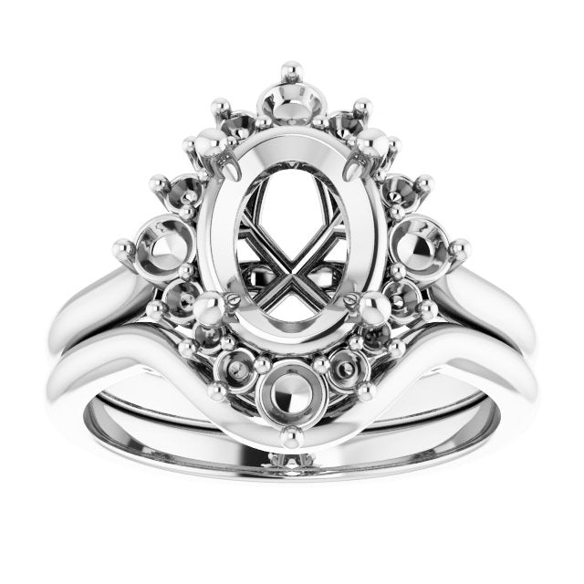 Sylena 14K White Oval Engagement Ring