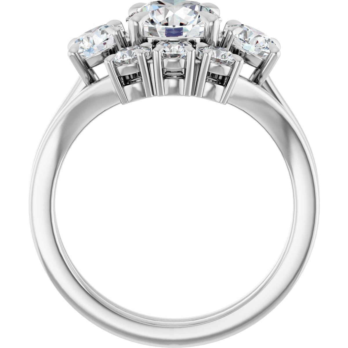Evelise Platinum Round Engagement Ring