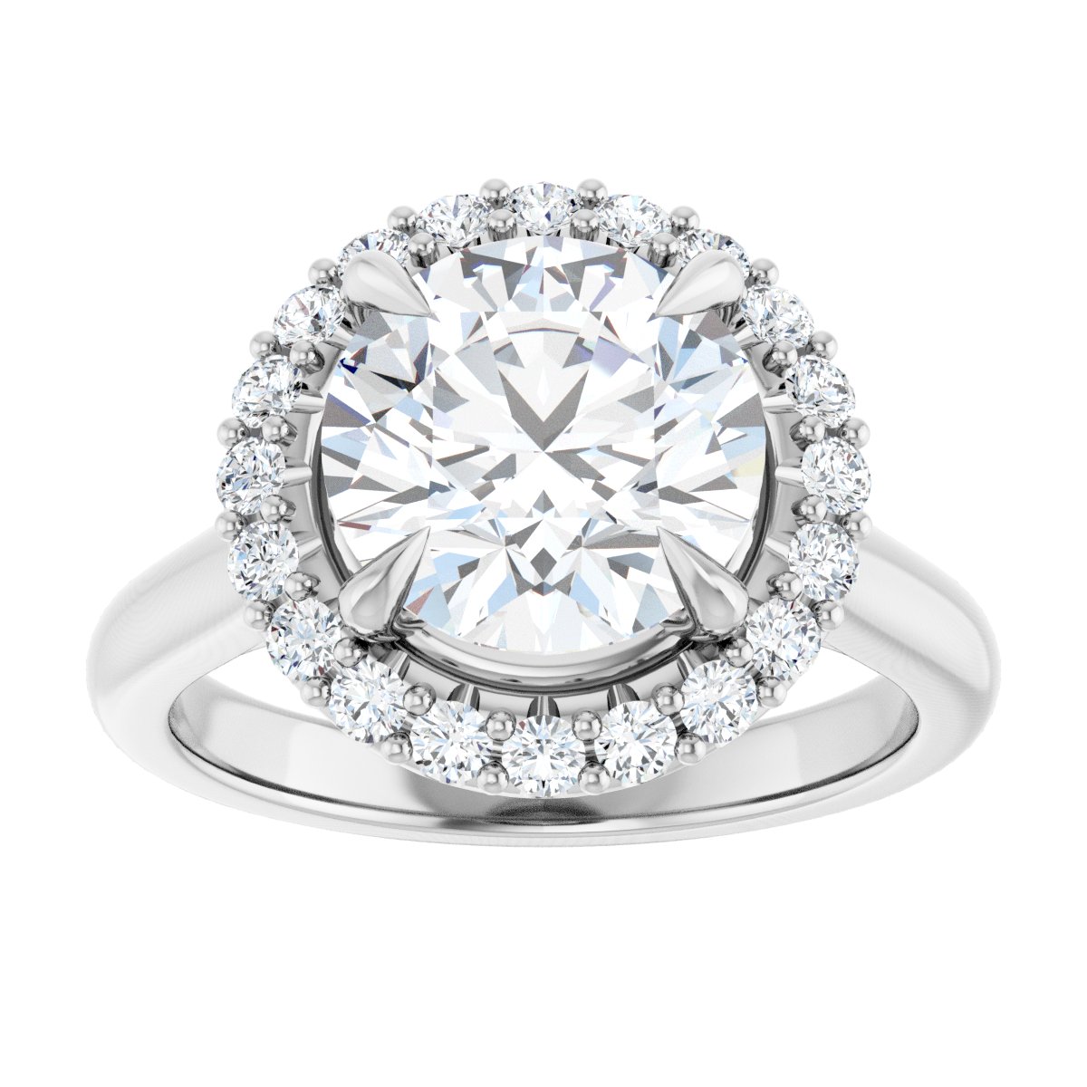 Coralie 14K White 9mm Round Ring