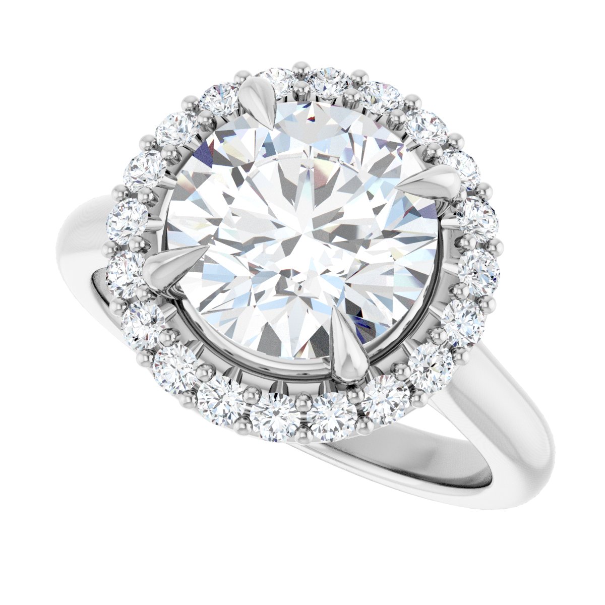 Coralie 14K White 9mm Round Ring