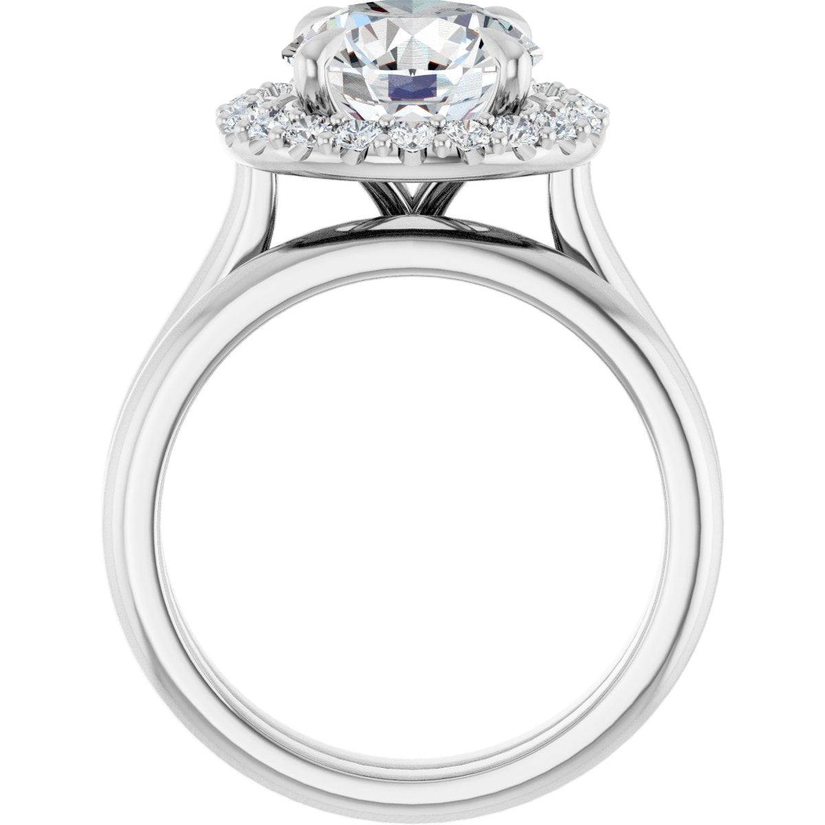 Coralie 14K White 9mm Round Ring