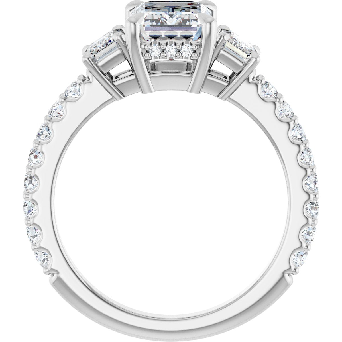 Lysaela 14K White 8x6mm Emerald Ring