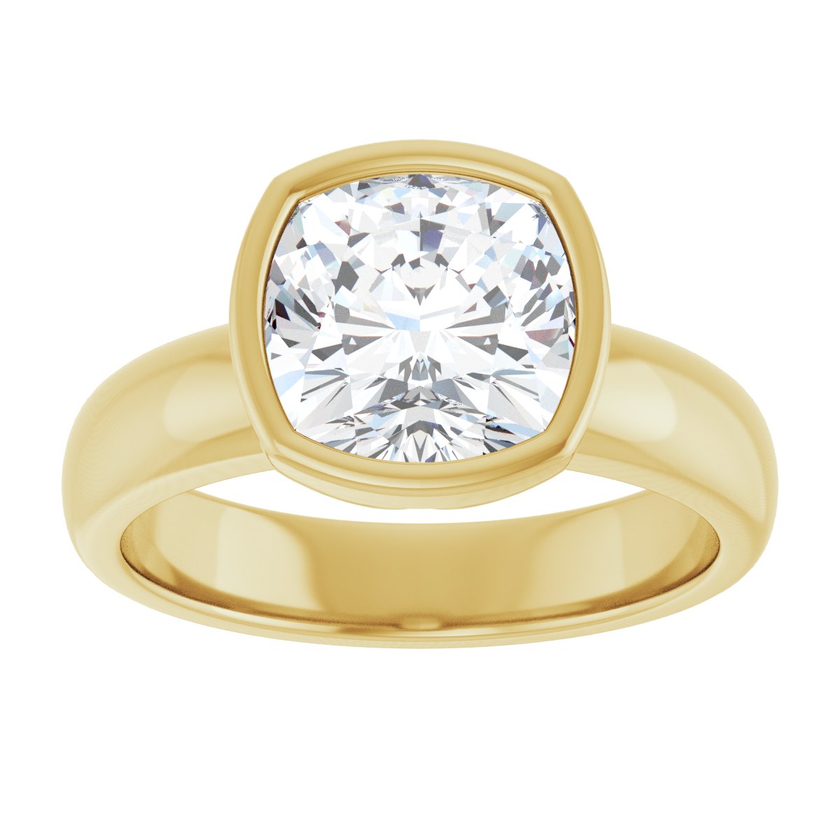 Amarie 14K Yellow 8x8mm Cushion Solitaire Ring