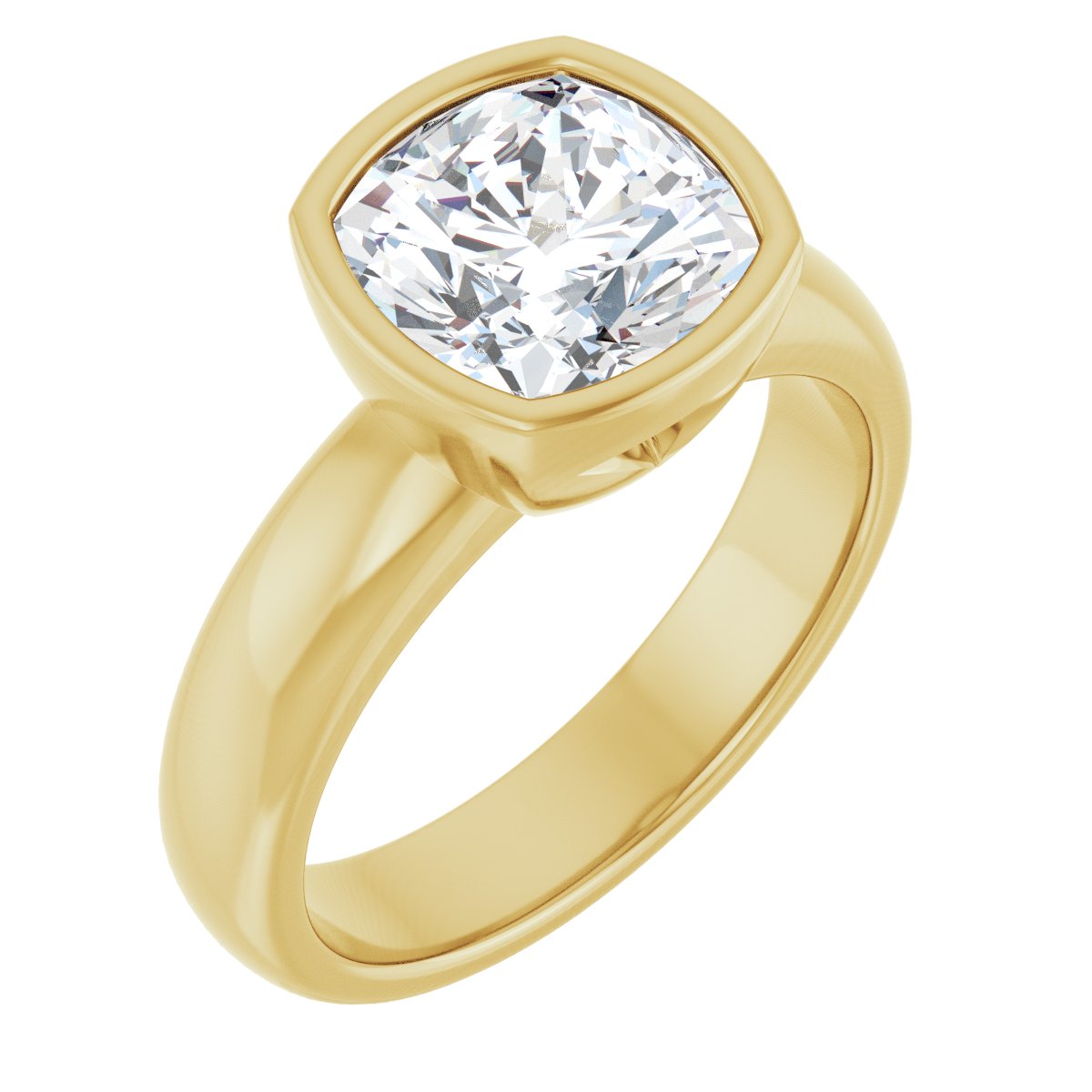 Amarie 14K Yellow 8x8mm Cushion Solitaire Ring