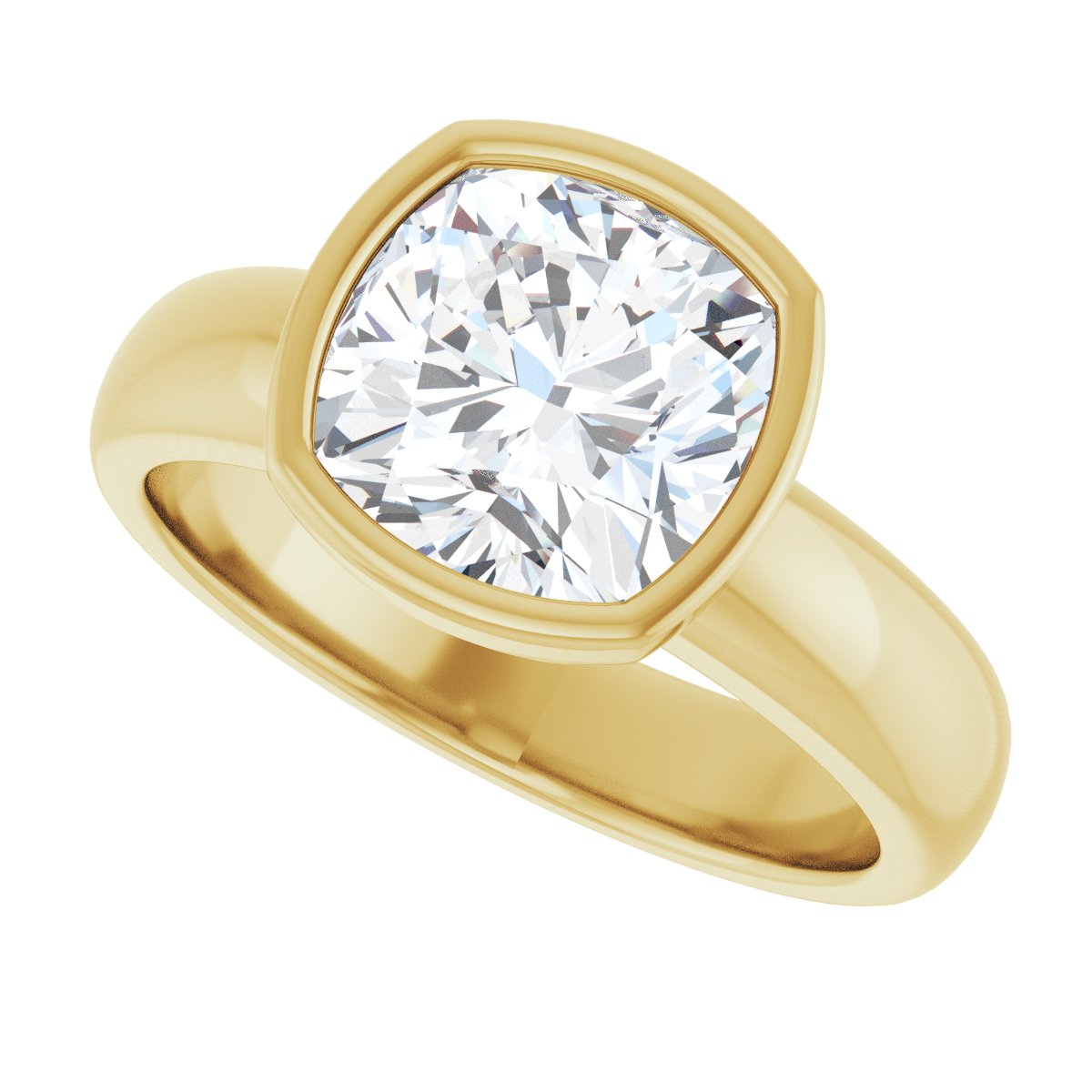 Amarie 14K Yellow 8x8mm Cushion Solitaire Ring