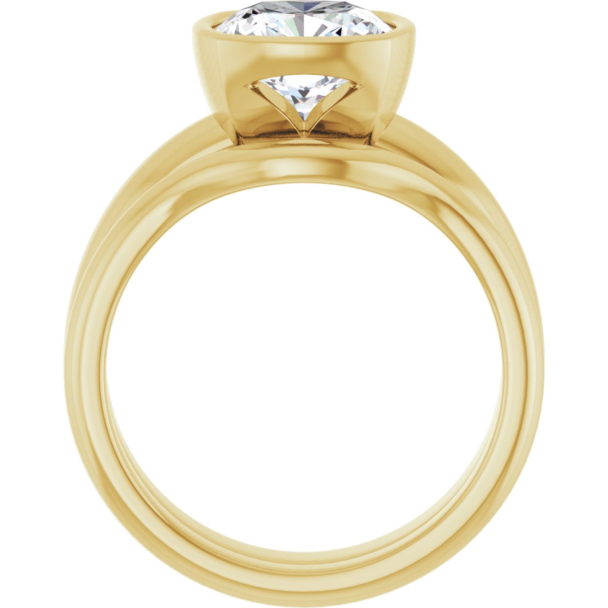 Amarie 14K Yellow 8x8mm Cushion Solitaire Ring