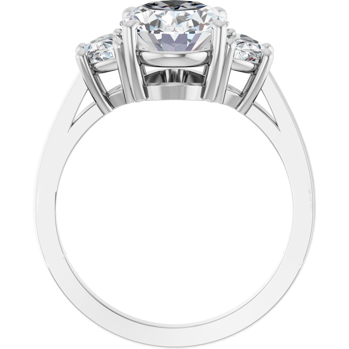 Maelis Platinum Oval Semi-Set Ring