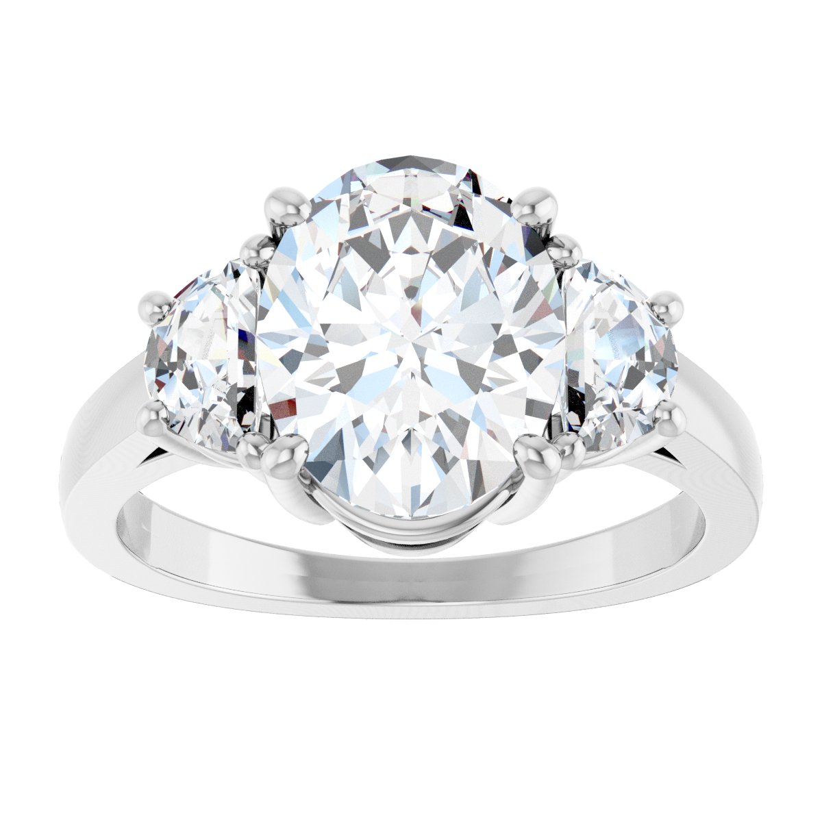 Maelis Platinum Oval Semi-Set Ring