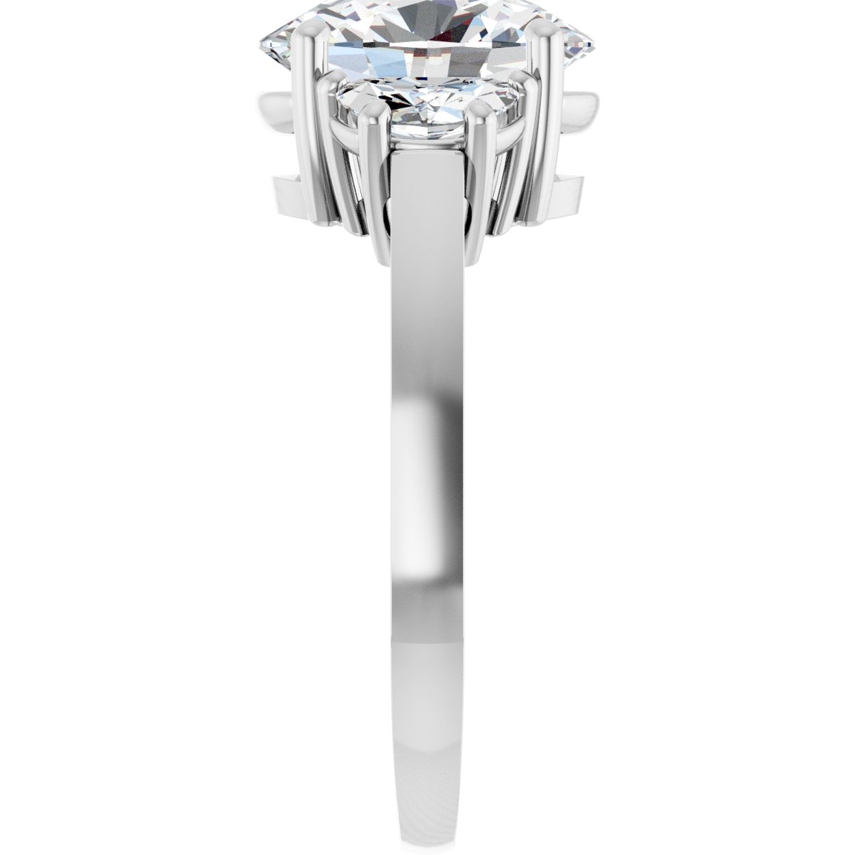 Maelis Platinum Oval Semi-Set Ring