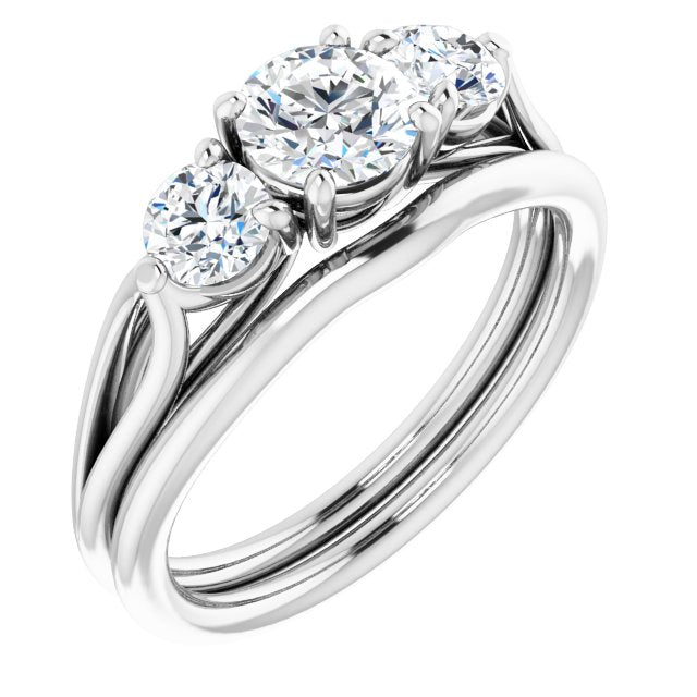 Éloise Platinum 5.5mm Round Three-Stone Ring