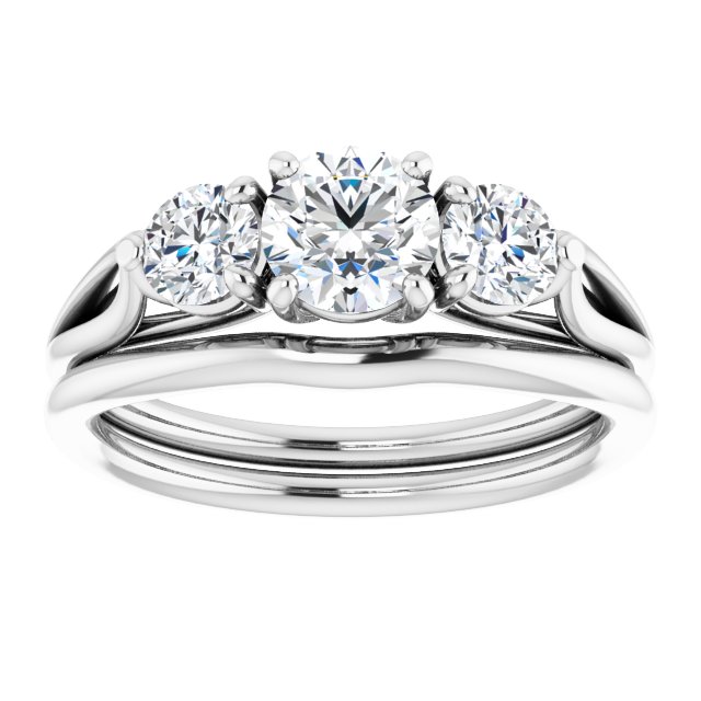 Éloise Platinum 5.5mm Round Three-Stone Ring