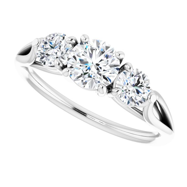 Éloise Platinum 5.5mm Round Three-Stone Ring