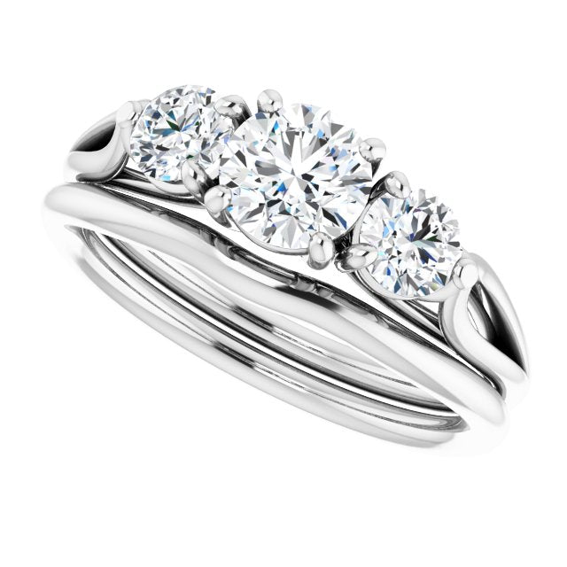 Éloise Platinum 5.5mm Round Three-Stone Ring