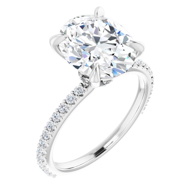 Amarae 14K White Oval Engagement Ring