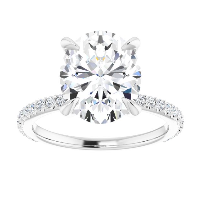 Amarae 14K White Oval Engagement Ring