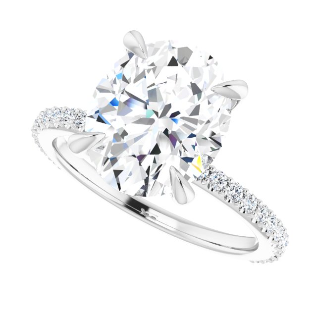 Amarae 14K White Oval Engagement Ring