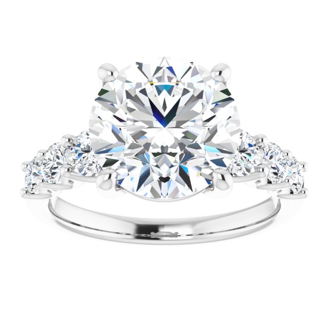 Miraine 18K White 10mm Round Engagement Ring