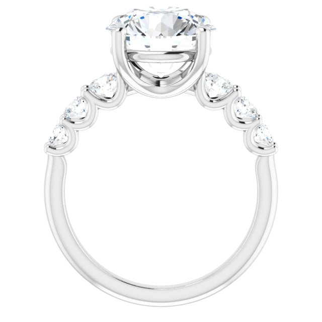 Miraine 18K White 10mm Round Engagement Ring