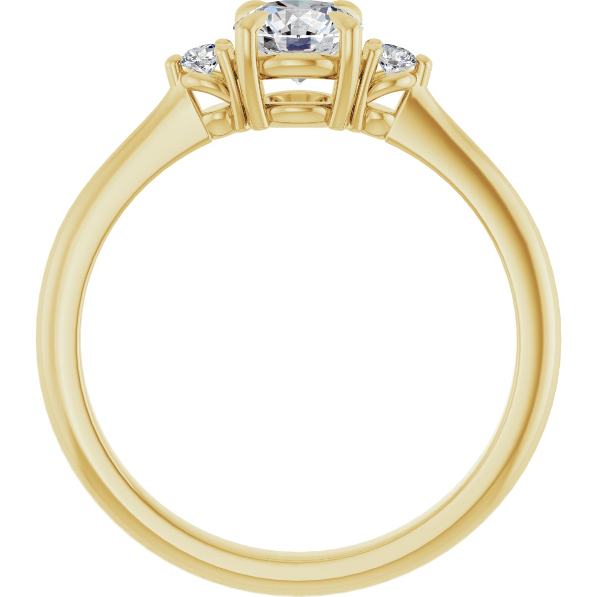 14K Yellow  5.2 mm Round Engagement Ring Mounting