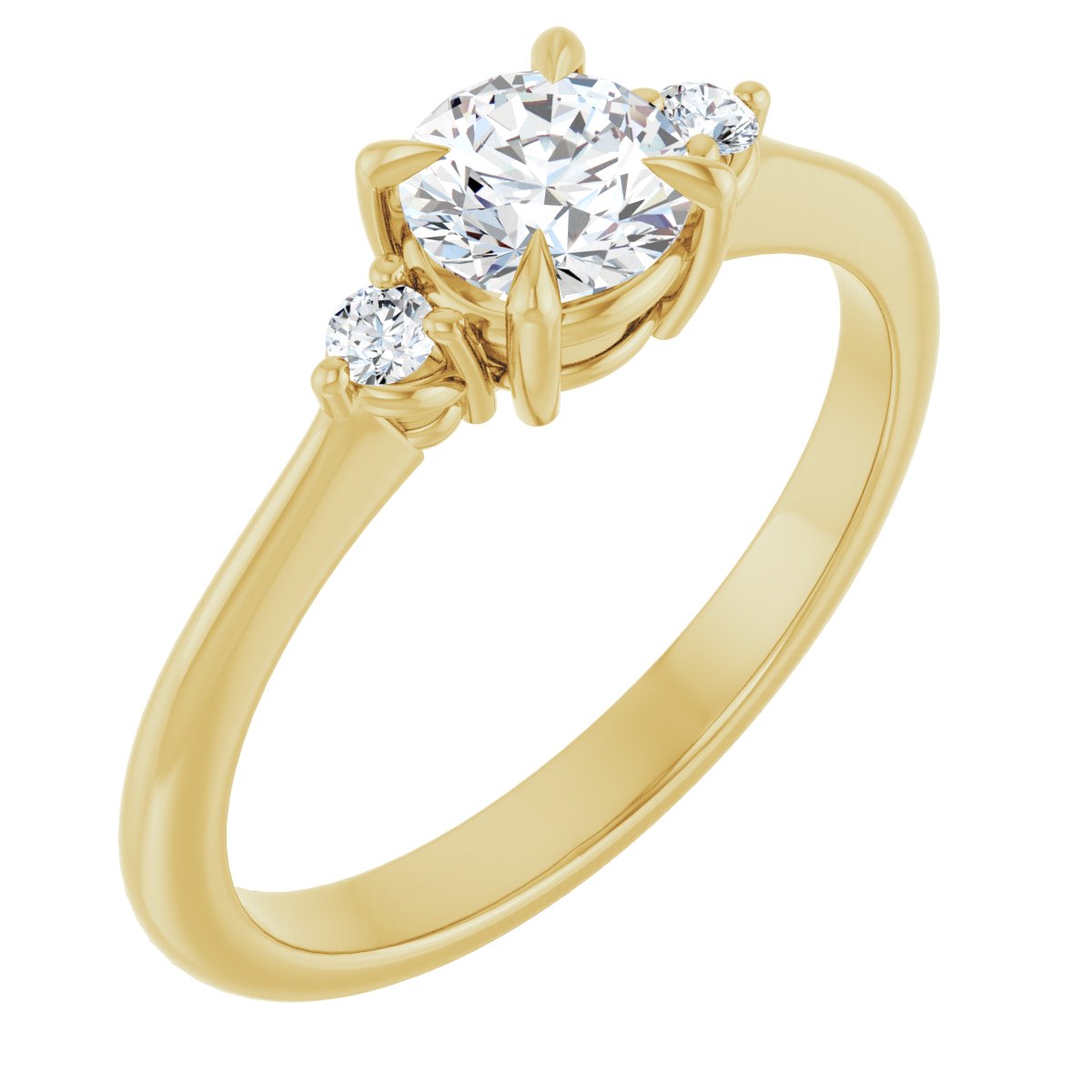 14K Yellow  5.2 mm Round Engagement Ring Mounting